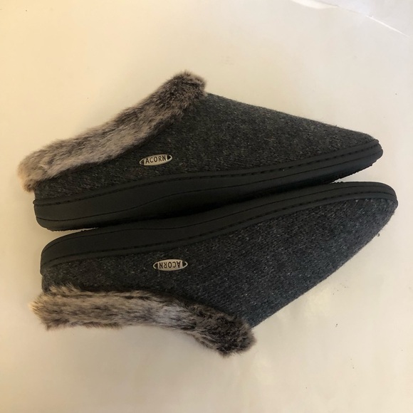 Acorn Women's Wool Blend Faux Fur Chinchilla Ragg Clog Slippers Size 9 1/2-101/2 - Picture 7 of 14